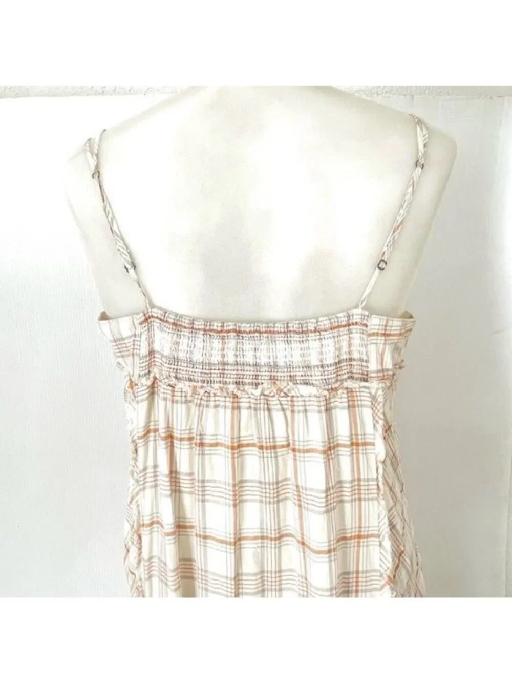 Free People Plaid City Maxi Dress Small New